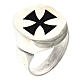 Adjustable signet ring with black Maltese cross, 925 silver, HOLYART Collection s1