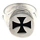 Adjustable signet ring with black Maltese cross, 925 silver, HOLYART Collection s4