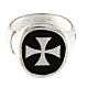 Adjustable unisex signet ring with Maltese cross on black enamel, 925 silver, HOLYART Collection s4