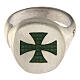 Größenverstellbarer Ring, Malteserkreuz, grün, aus 925er Silber, satiniert, HOLYART Collection s4
