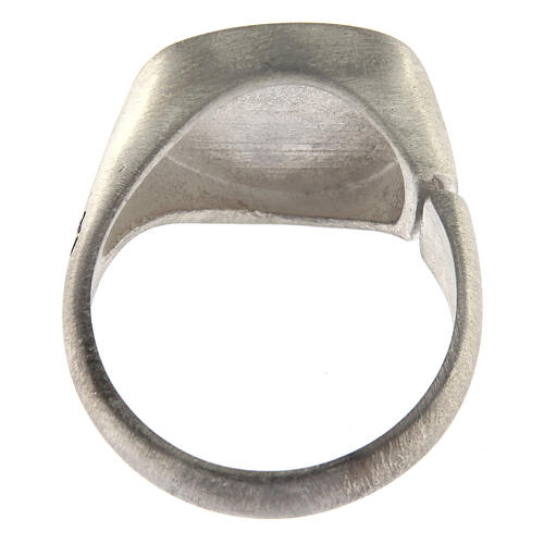 Anello regolabile croce di Malta verde unisex argento 925 satinato HOLYART 6