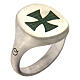 Anello regolabile croce di Malta verde unisex argento 925 satinato HOLYART s1