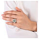 Anello regolabile croce di Malta verde unisex argento 925 satinato HOLYART s3