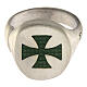 Anello regolabile croce di Malta verde unisex argento 925 satinato HOLYART s4