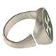 Größenverstellbarer Ring, Malteserkreuz, grün, aus 925er Silber, satiniert, HOLYART Collection s5