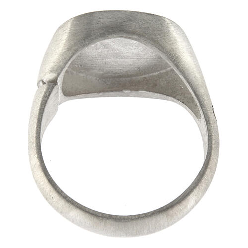 Größenverstellbarer Ring, Malteserkreuz, weiß, aus 925er Silber, satiniert, HOLYART Collection 6