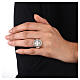 Größenverstellbarer Ring, Malteserkreuz, weiß, aus 925er Silber, satiniert, HOLYART Collection s3