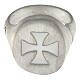 Adjustable unisex signet ring with white Maltese cross, mat 925 silver, HOLYART Collection s4