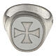 Größenverstellbarer Ring, Malteserkreuz, weiß, aus 925er Silber, satiniert, HOLYART Collection, unisex s4