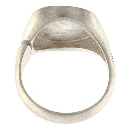 Größenverstellbarer Ring, Malteserkreuz, bordeaux, aus 925er Silber, satiniert, HOLYART Collection 6