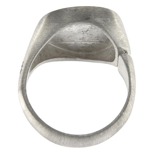 Größenverstellbarer Ring, Malteserkreuz, schwarz, aus 925er Silber, satiniert, HOLYART Collection 6