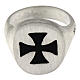 Adjustable unisex signet ring with black Maltese cross, mat 925 silver, HOLYART Collection s4