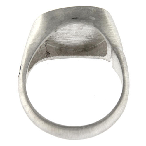 Größenverstellbarer Ring, Malteserkreuz, schwarz, aus 925er Silber, satiniert, HOLYART Collection, unisex 6