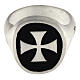 Größenverstellbarer Ring, Malteserkreuz, schwarz, aus 925er Silber, satiniert, HOLYART Collection, unisex s4