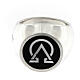 Unisex pinky ring, Alpha and Omega on black enamel, 925 silver, HOLYART Collection s3