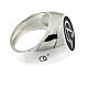 Unisex pinky ring, Alpha and Omega on black enamel, 925 silver, HOLYART Collection s4