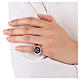 Anillo para dedo meñique Alfa Omega negro unisex plata 925 HOLYART Collection s2