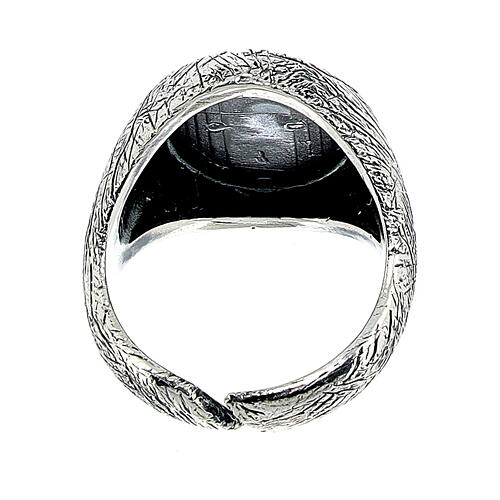 Verstellbarer Ring aus 925er Silber großes Alpha Omega HOLYART Collection 3