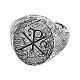 Adjustable big ring with Alpha and Omega, 925 silver, HOLYART Collection s2