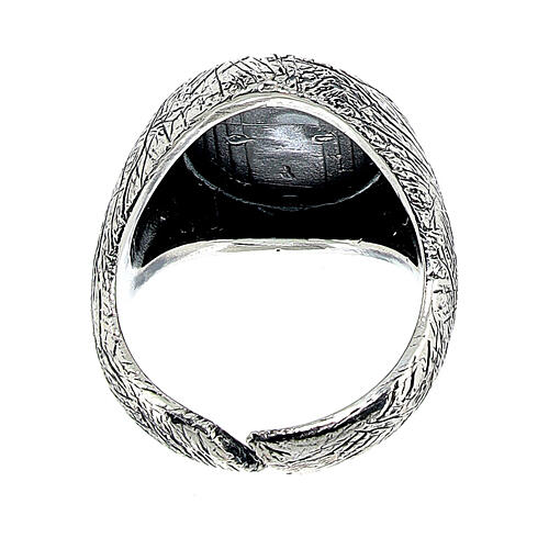 Ring 925 silver adjustable LARGE Alpha Omega HOLYART Collection 3