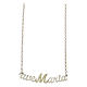 Necklace Ave Maria yellow strass 925 silver chain HOLYART Collection s1