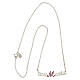 Collier Ave Maria argent 925 strass fuchsia Collection HOLYART s5