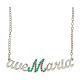 Ave Maria necklace, 925 silver and green crystals, HOLYART collection s1