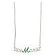 Necklace Ave Maria green strass 925 silver chain HOLYART Collection s1