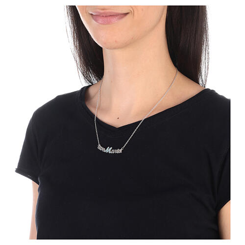 Collana Ave Maria catenina strass celesti argento 925 HOLYART Collection 3