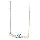 Necklace Ave Maria light blue strass 925 silver chain HOLYART Collection s1