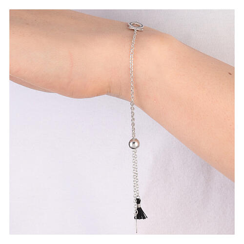 Adjustable bracelet with black fish and tassel, 925 silver, HOLYART Collection 4