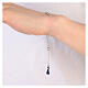925 silver bracelet Christian fish dark blue tassel adjustable HOLYART Collection s4