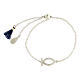 925 silver bracelet Christian fish dark blue tassel adjustable HOLYART Collection s5
