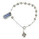 Bracelet with 6 mm strassballs and satin cross, 925 silver s1