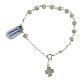 925 silver bracelet with 6 mm strassball and satin cross s1