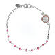 Pulseira prata 925 rosada com cristais cor-de-rosa s1