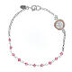 925 rose silver bracelet with pink rhinestones s1