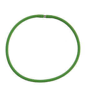 Green rubber bracelet with silver fastener