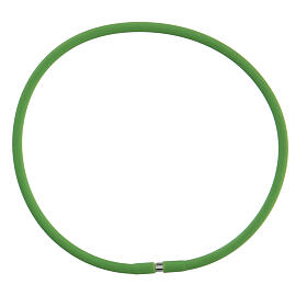 Green rubber bracelet with silver clasp
