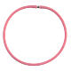 Pink rubber bracelet with silver fastener s2