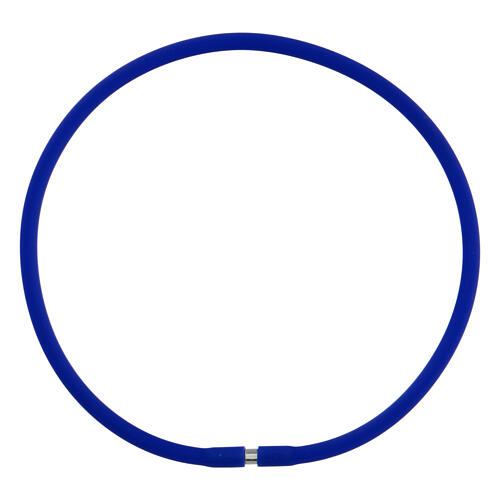 Blue rubber bracelet with silver fastener 1