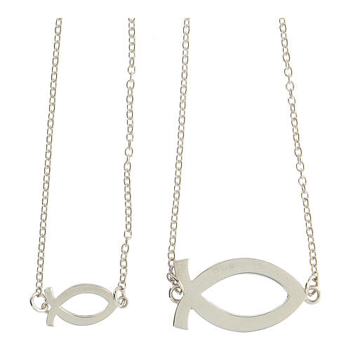 Collana scapolare regolabile pesci argento 925 lilla HOLYART Collection 7