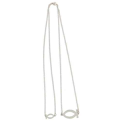 Collana argento 925 scapolare pesci bianchi regolabile HOLYART Collection 4