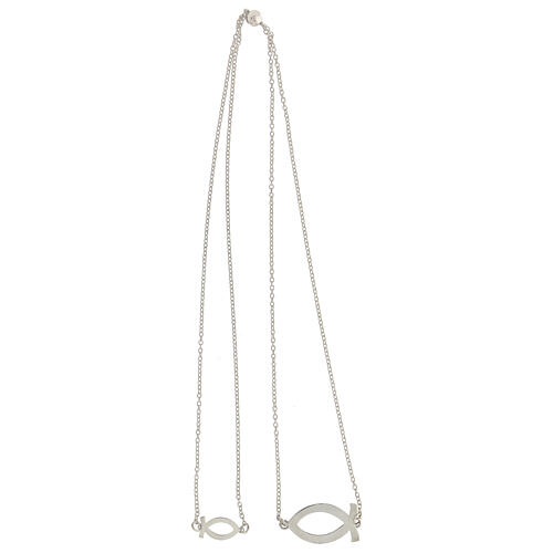 Collana argento 925 scapolare pesci bianchi regolabile HOLYART Collection 6