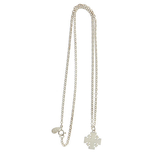 Necklace with black Jerusalem cross pendant, 925 silver, HOLYART Collection 5