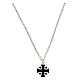 Necklace with black Jerusalem cross pendant, 925 silver, HOLYART Collection s1