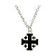 Necklace with black Jerusalem cross pendant, 925 silver, HOLYART Collection s1