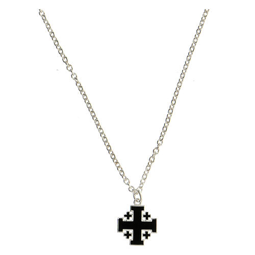 925 silver necklace with black Jerusalem cross HOLYART Collection 4