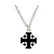 925 silver necklace with black Jerusalem cross HOLYART Collection s1