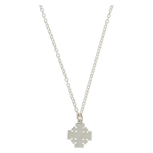 Necklace with brown Jerusalem cross pendant, 925 silver, HOLYART Collection 5